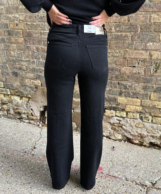 Judy Blue High Waist Retro Wide Jet Black Jeans