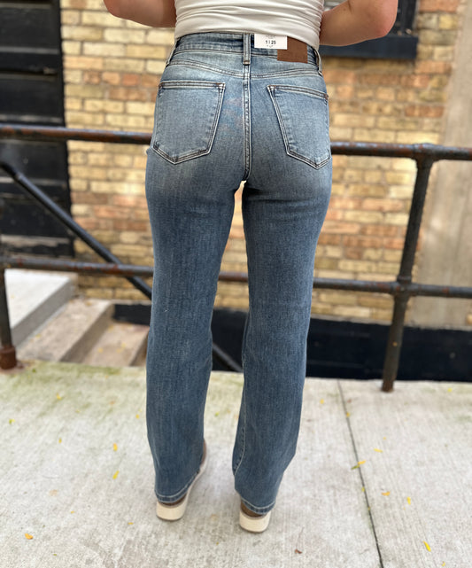 Judy Blue Rebel Edge High Waist Dad Straight Jeans