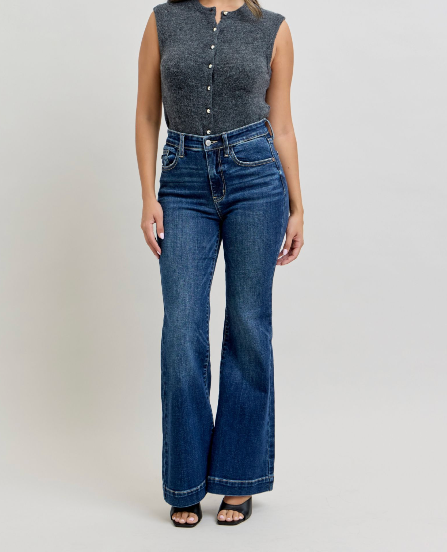 Perfectly Polished High-Waist Petite Trouser Flares