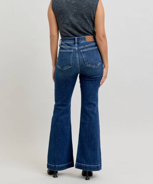 Perfectly Polished High-Waist Petite Trouser Flares