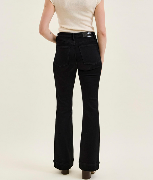Judy Blue Daisy High Waist Tummy Control Bootcut Jeans – Jet Black