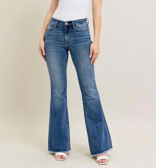 Judy Blue Back in Time Mid-Rise Flare Jeans