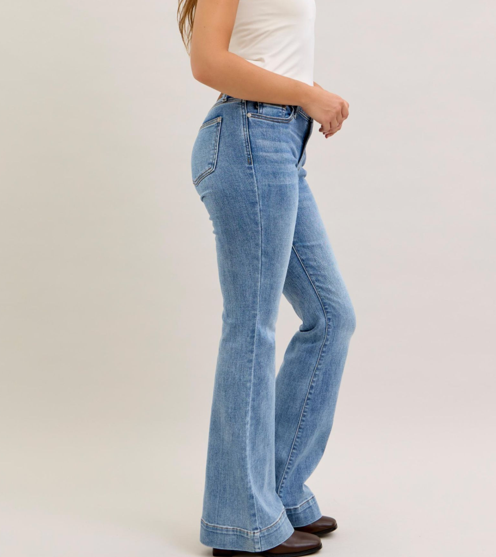 Ease Rise Everyday Ease Mid Rise Flares – Pizzazz