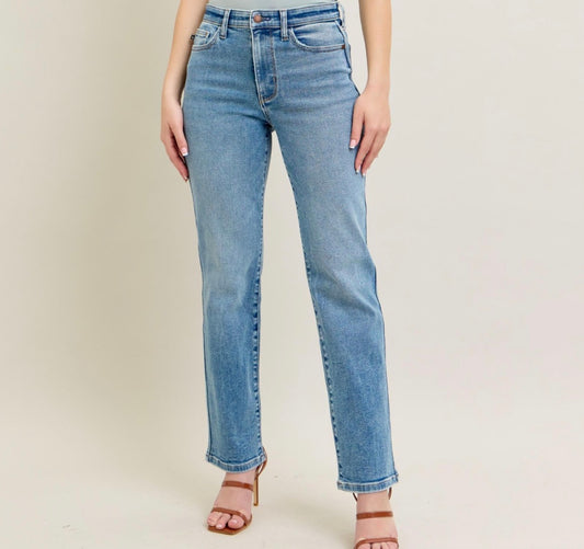 Judy Blue High Waist Vintage Wash Straight Jeans