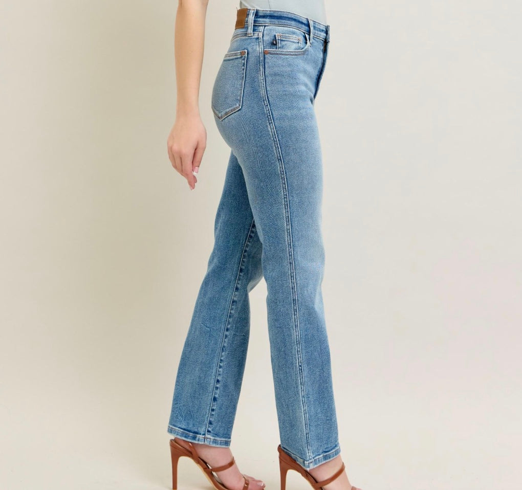 Judy Blue High Waist Vintage Wash Straight Jeans