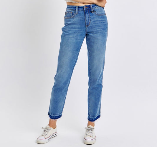 Judy Blue Rigid Magic Release Hem Boyfriend Jeans