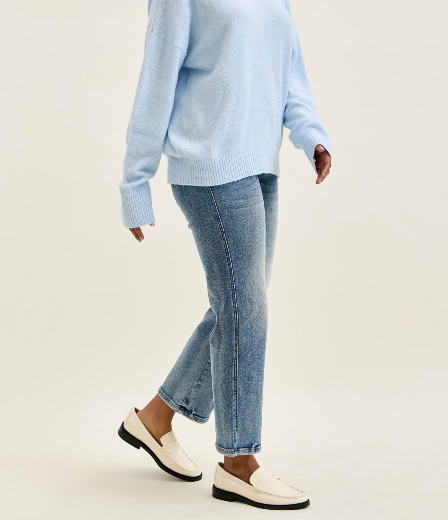 Judy Blue Peggy High Waist Tummy Control Ankle Straight Jeans | Medium Wash Stretch Denim