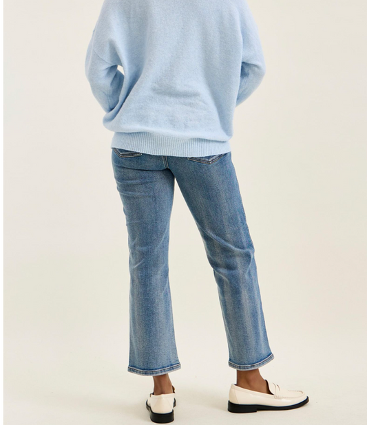 Judy Blue Peggy High Waist Tummy Control Ankle Straight Jeans | Medium Wash Stretch Denim