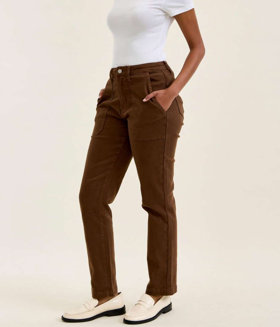 Judy Blue Aurora Weekender Jeans - Rich Mahogany