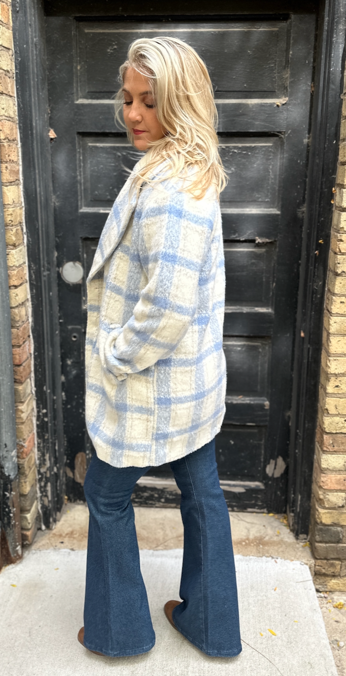 Blue Skies Plaid Coat