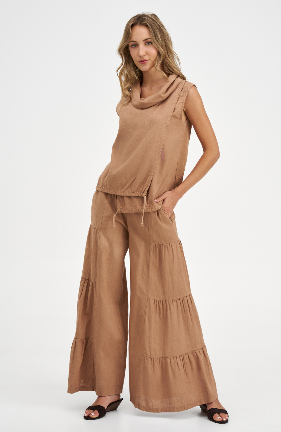 Dulce Tiered Palazzo Pants – Flowy Wide Leg Boho Pants
