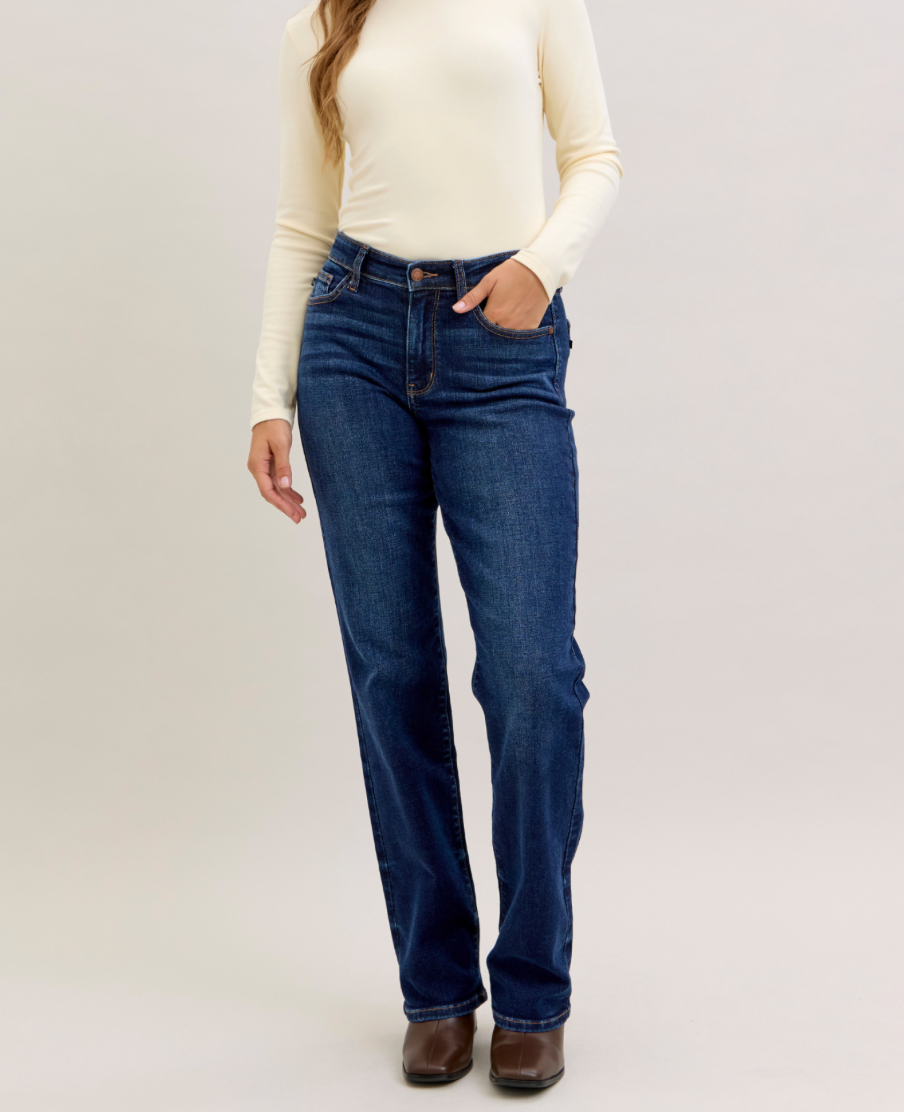 Judy Blue The Everyday Icon Dark Wash Straight Leg Jeans