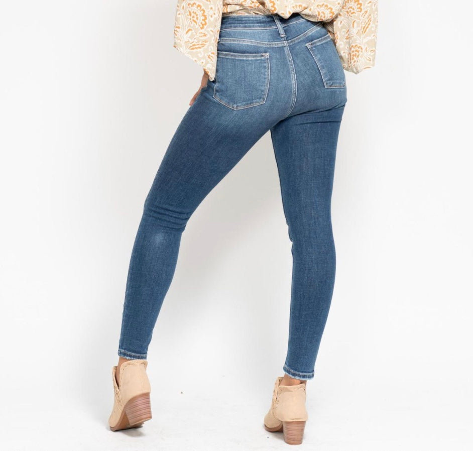Judy Blue High Rise Button Fly Skinny Jeans Pizzazz Beloit