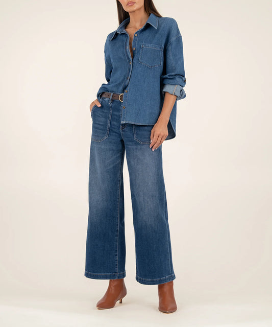 Kut From The Kloth Dark Wash Meg High Rise Wide Leg Jeans