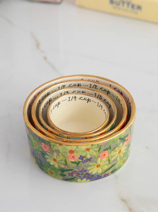 Natural Life Multi Floral Ceramic Nesting Measuring Cups