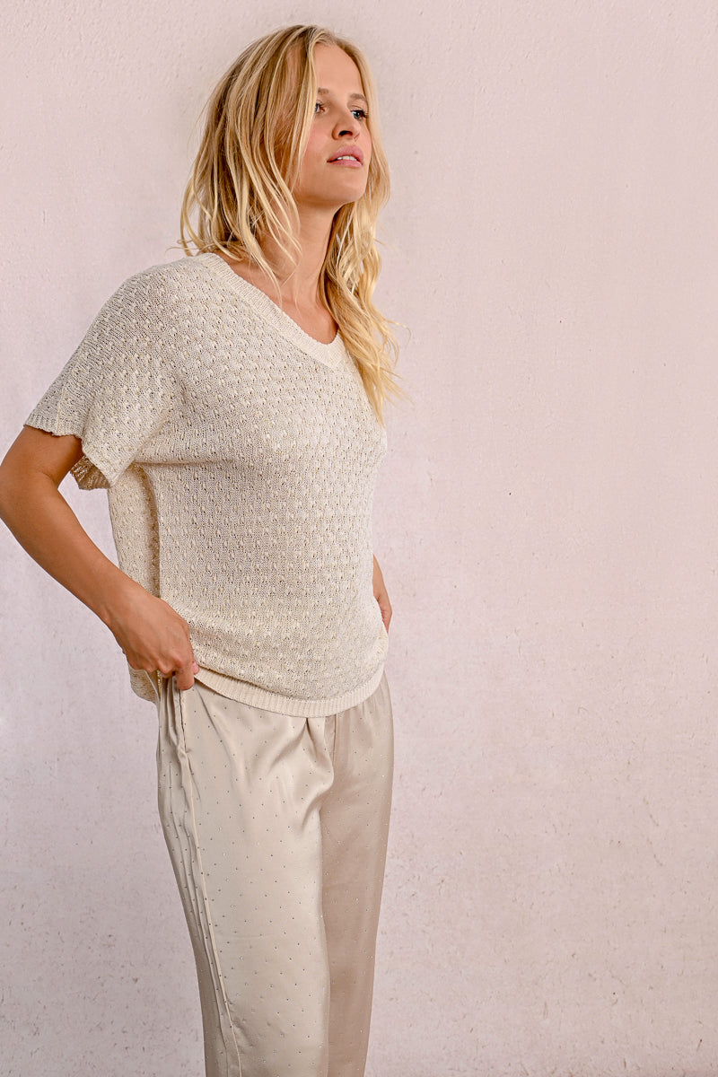 V-Neck Loose Fit Sweater Top