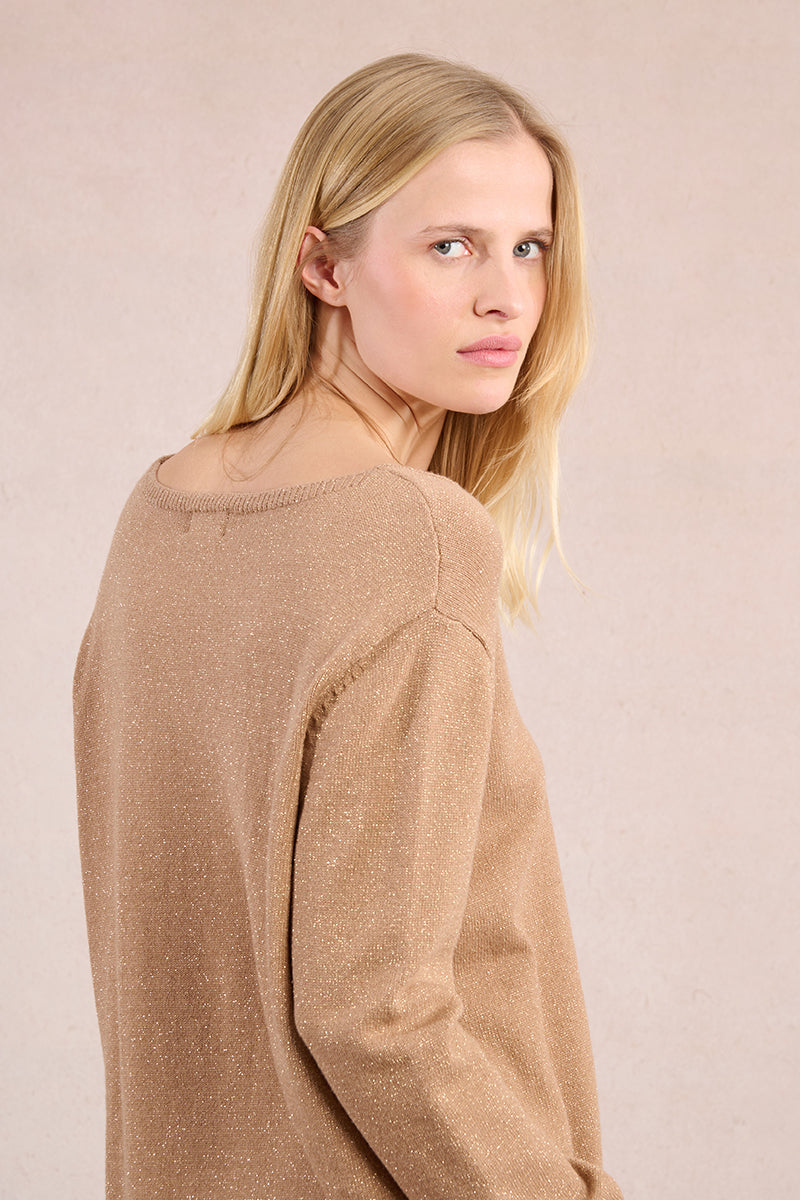 Golden Glow V-Neck Sweater