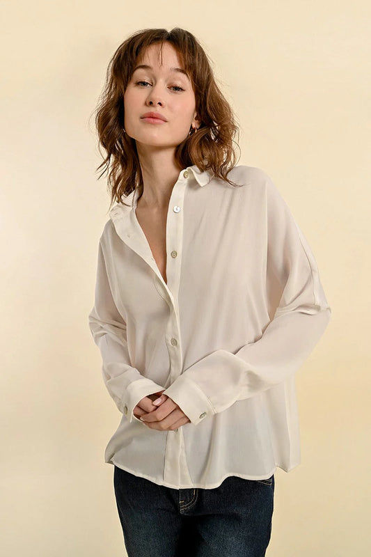Oversized Drop Shoulder Button Up Shirt Pizzazz Beloit
