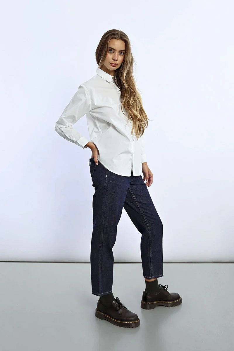 Oversized Tailored Cotton Button Up Shirt Pizzazz Beloit