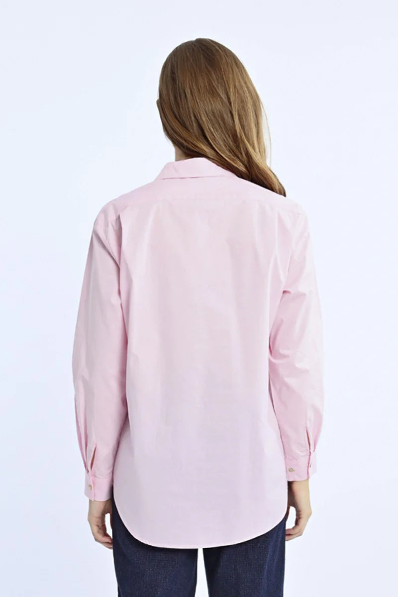 Oversized Tailored Cotton Button Up Shirt Pink Pizzazz Beloit