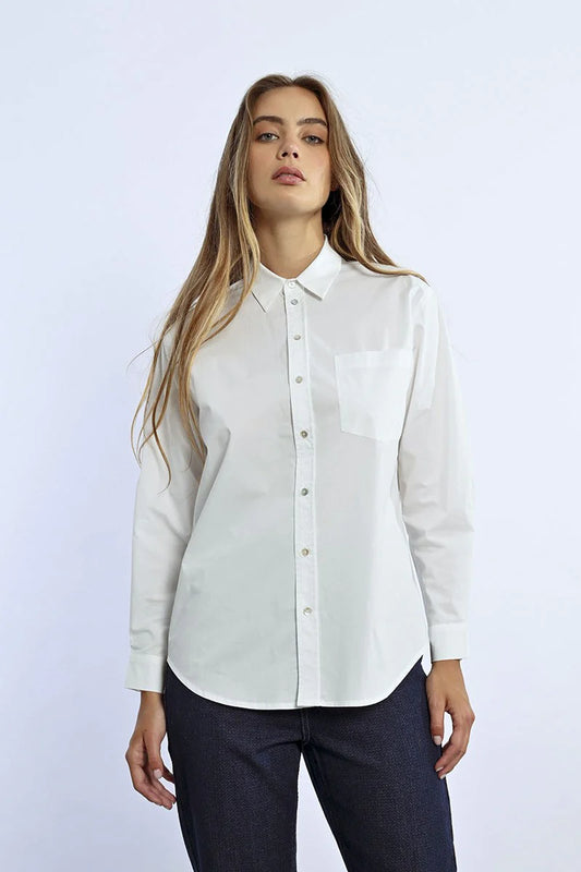 Oversized Tailored Cotton Button Up Shirt Pizzazz Beloit