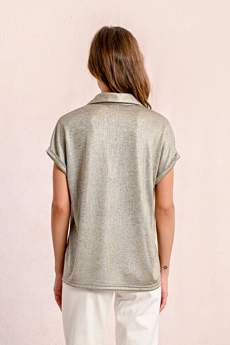 Collared V-Neck Polo Style T-Shirt