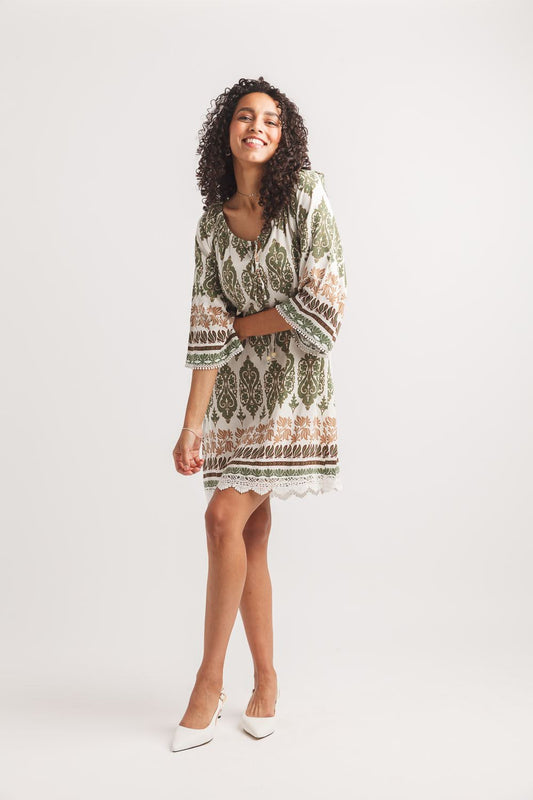 Damask Dream Off-the-Shoulder Dress