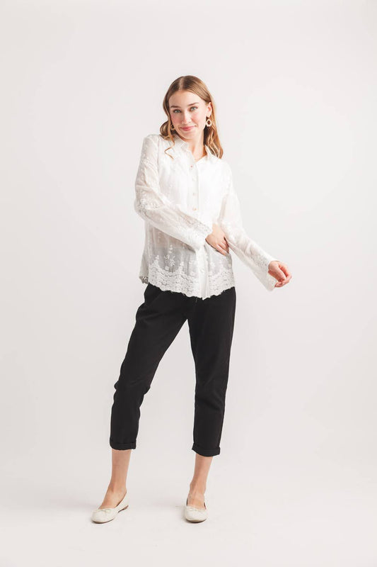 Heirloom Bloom Embroidered Blouse