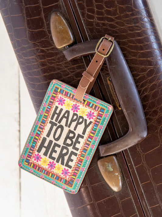 Natural Life Travel Happy Luggage Tag