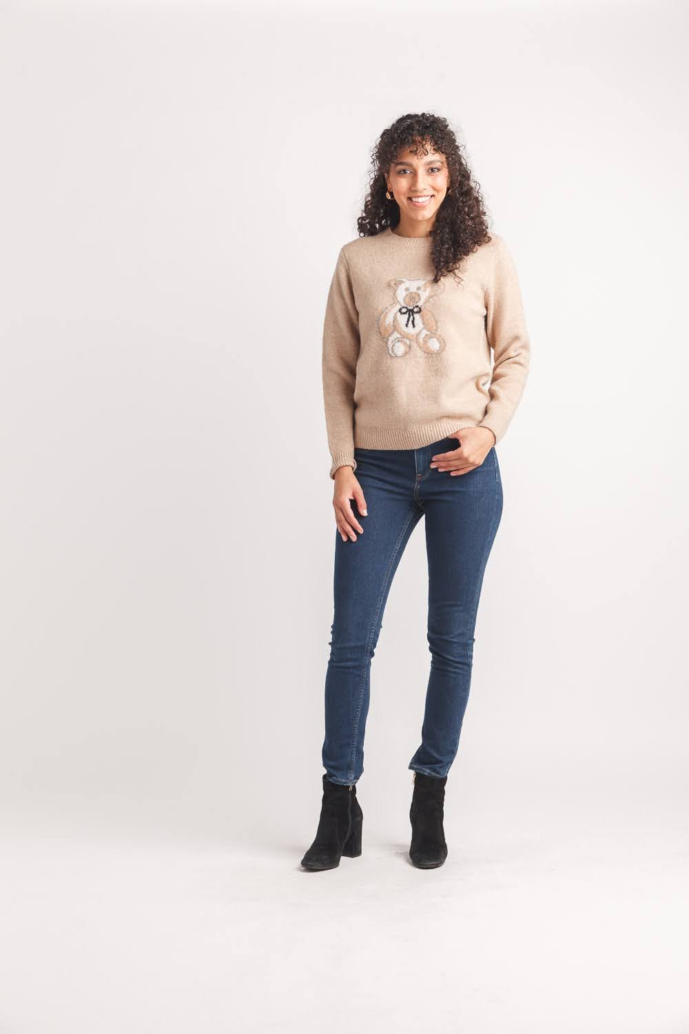 Women’s Teddy Bear Intarsia Knit Sweater