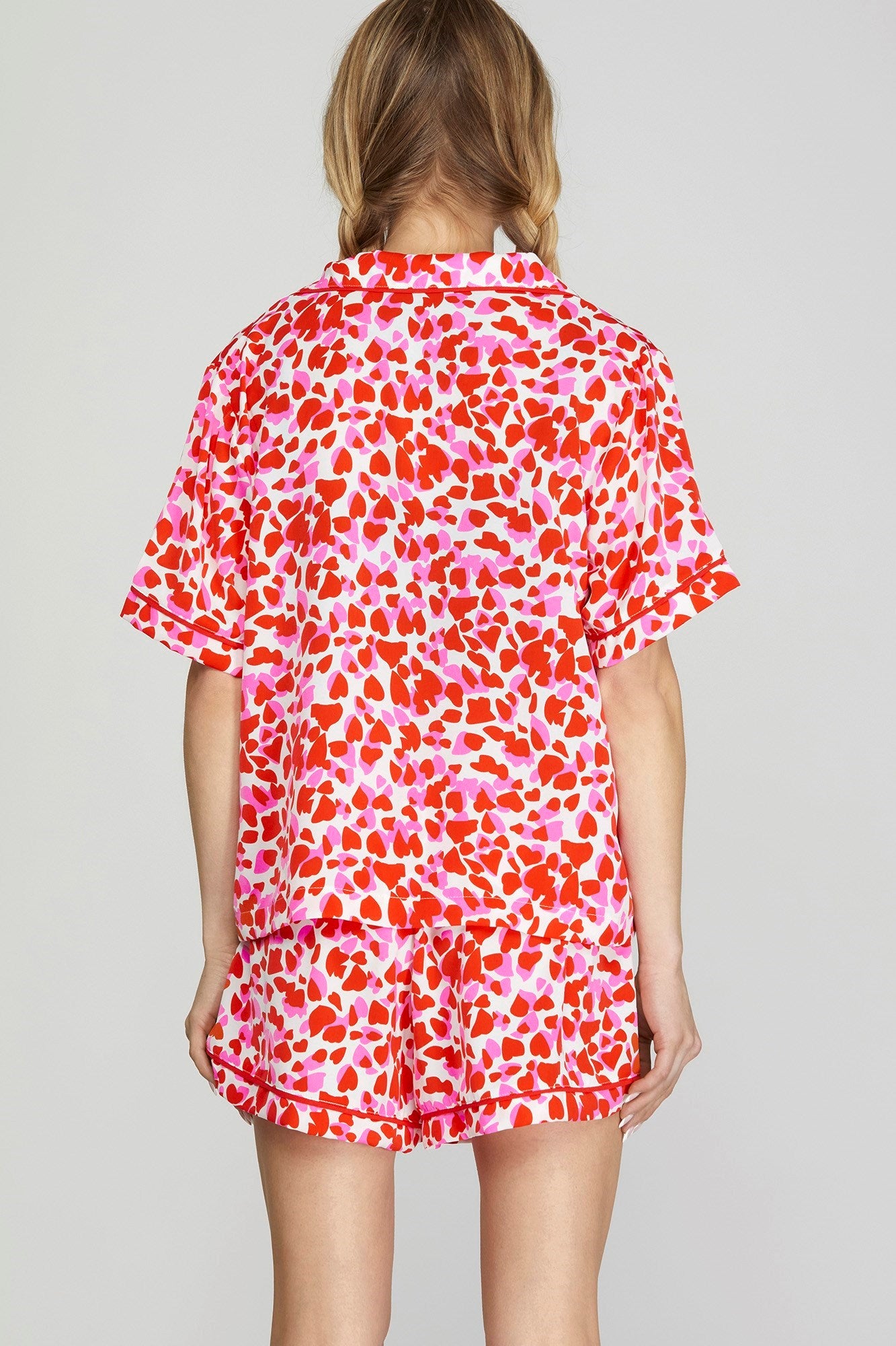 Hearts Print Pajama Set