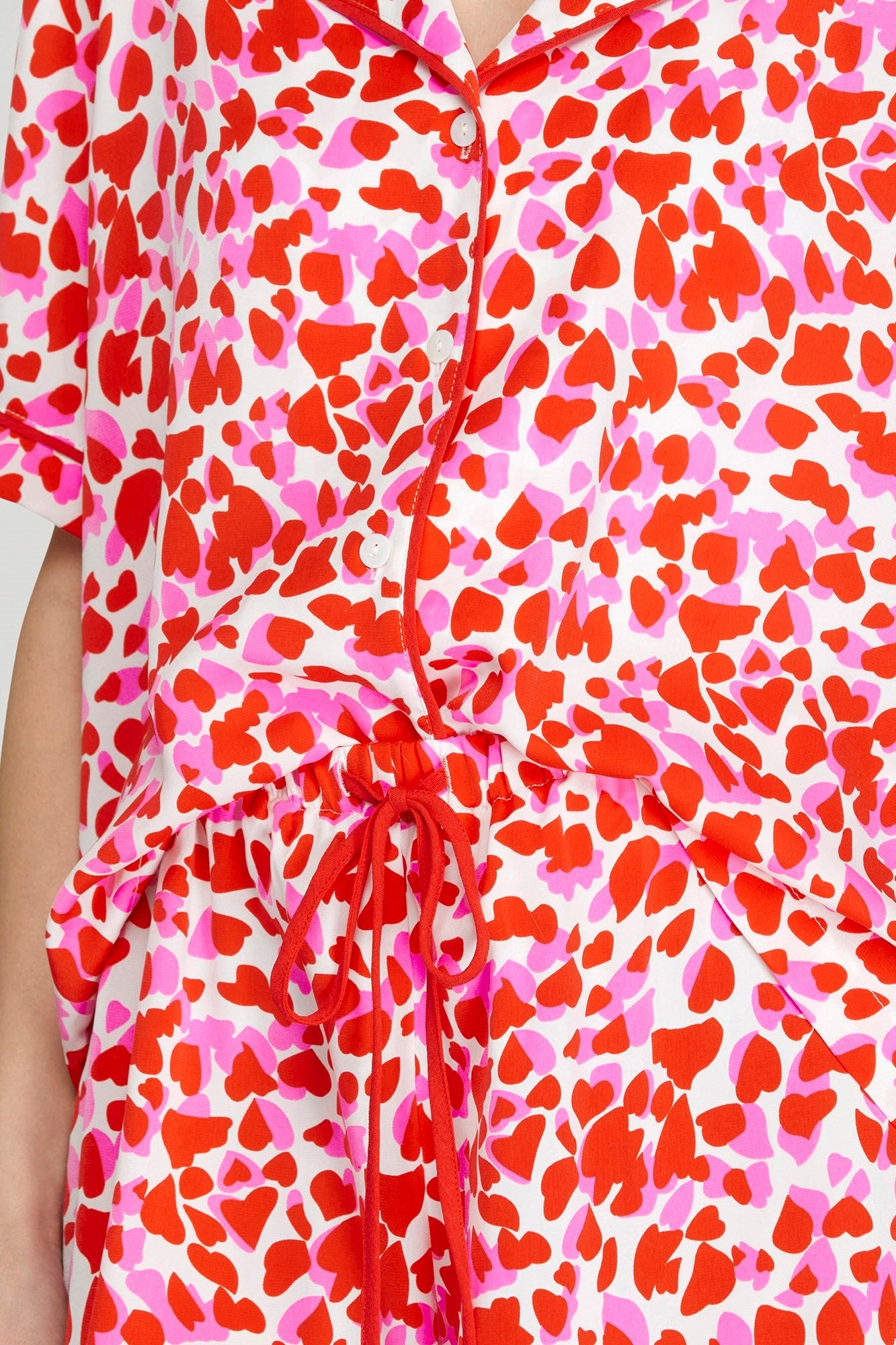 Hearts Print Pajama Set