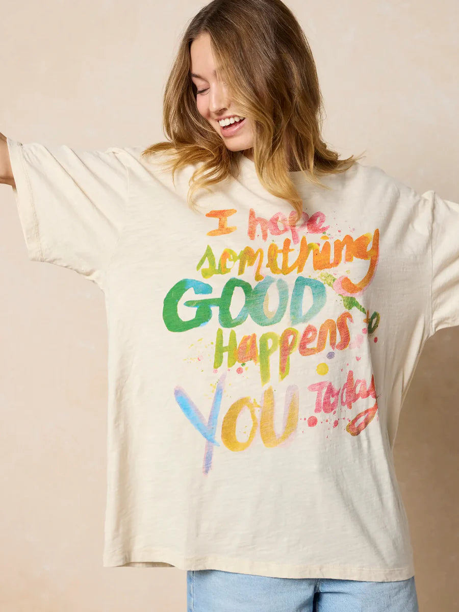 Hope Something Good Happens Life Is A Canvas Cotton Tee