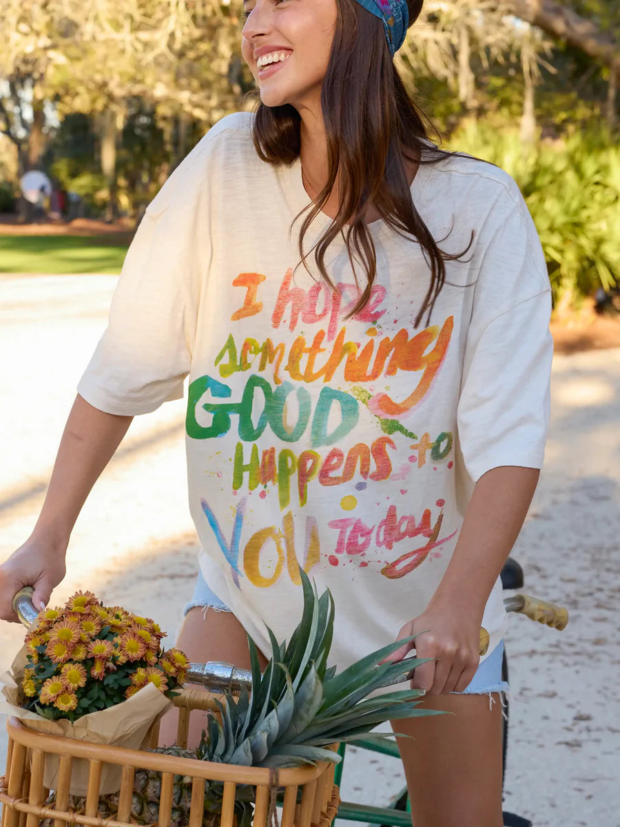 Hope Something Good Happens Life Is A Canvas Cotton Tee