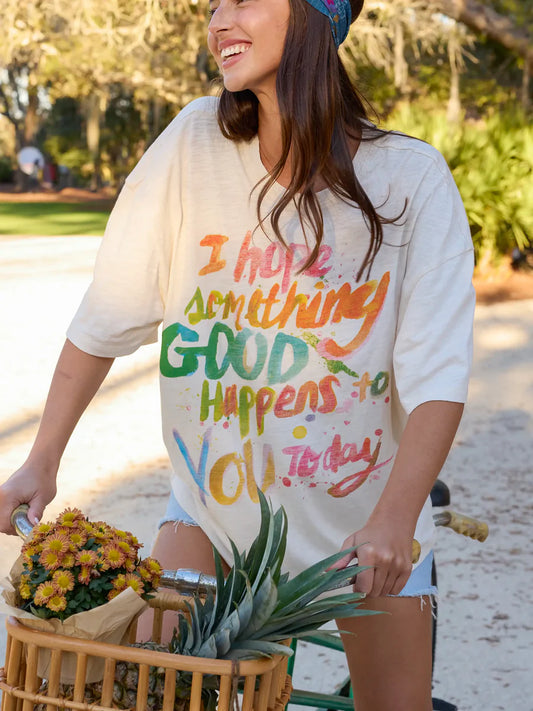 Hope Something Good Happens Life Is A Canvas Cotton Tee