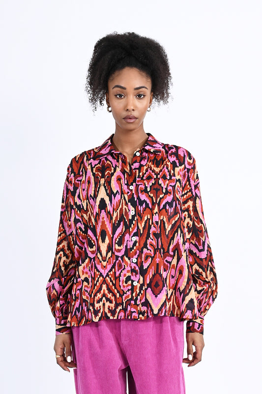 Oversized Bright Button Up Shirt