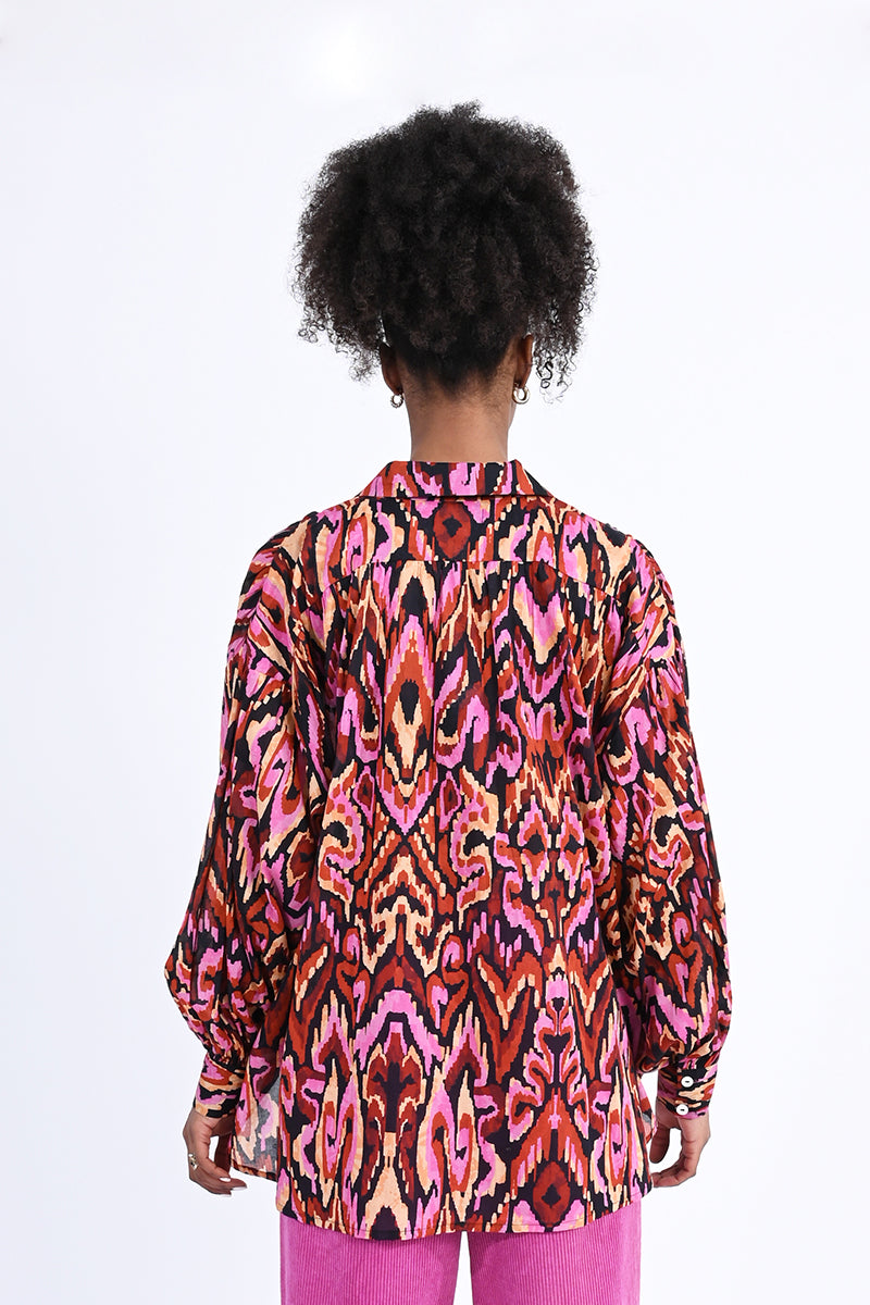 Oversized Bright Button Up Shirt