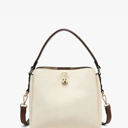 Allison Faux Suede Multi-Compartment Satchel Handbag