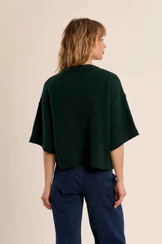 Women’s Oversized Flared Knit Sweater with 3/4 Sleeves