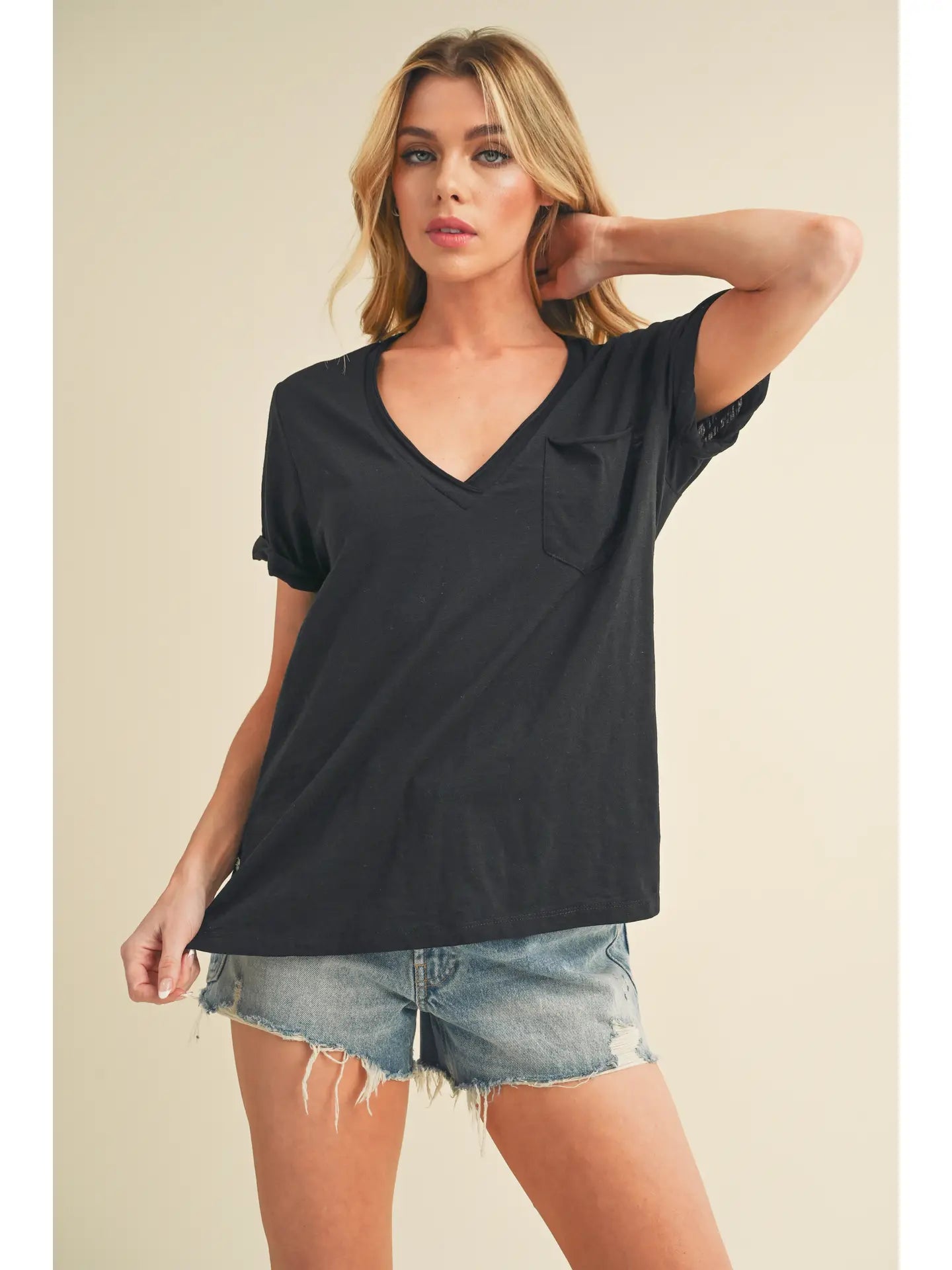 Zoie V-Neck Short Sleeve Top