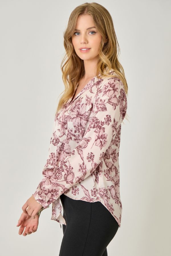 Satin & Sweet Tie Front Blouse