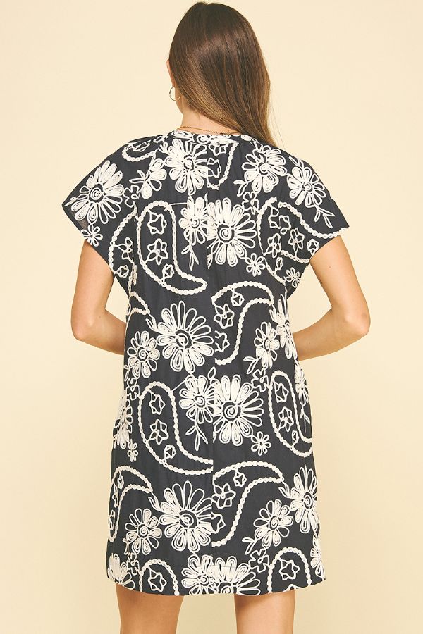 Stitched in Sunshine Embroidered Mini Dress