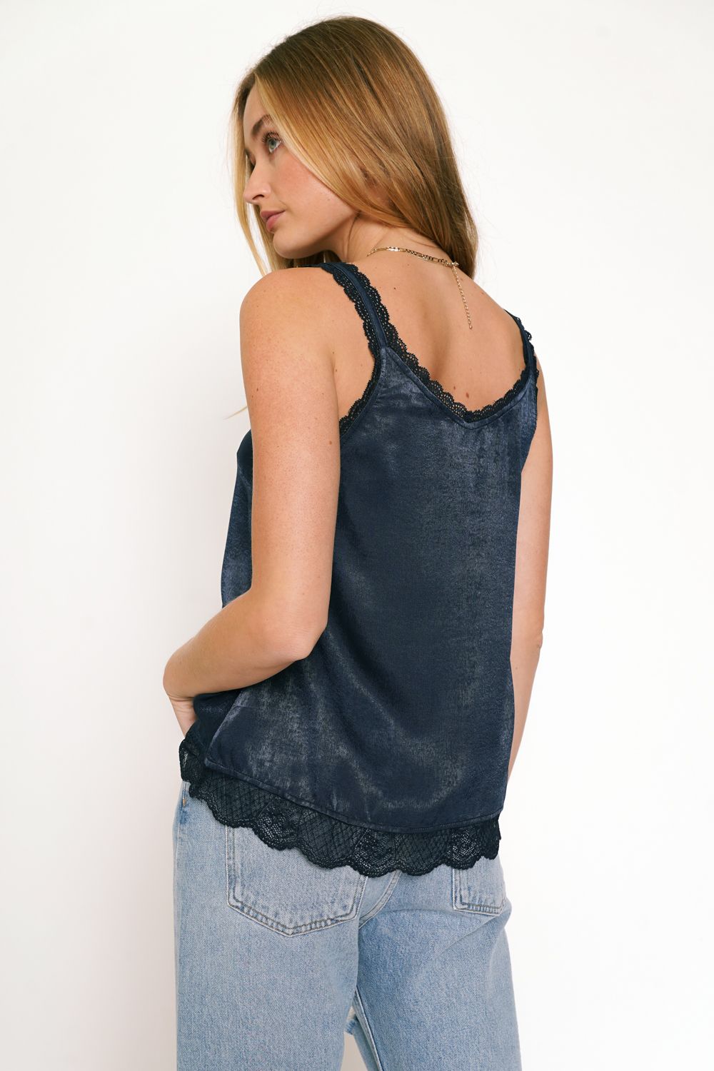 Lace Edge Satin Cami Top