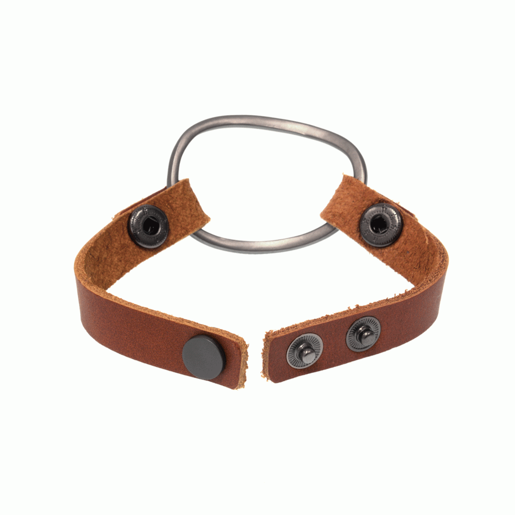 Leather with Crystal Oval Bracelet