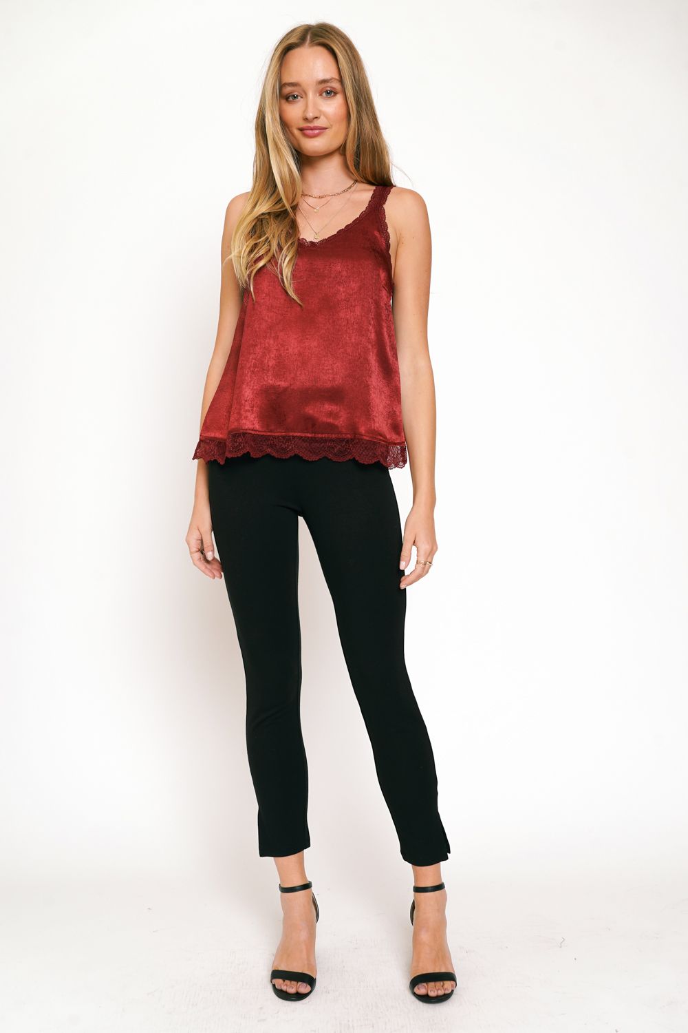 Lace Edge Satin Cami Top